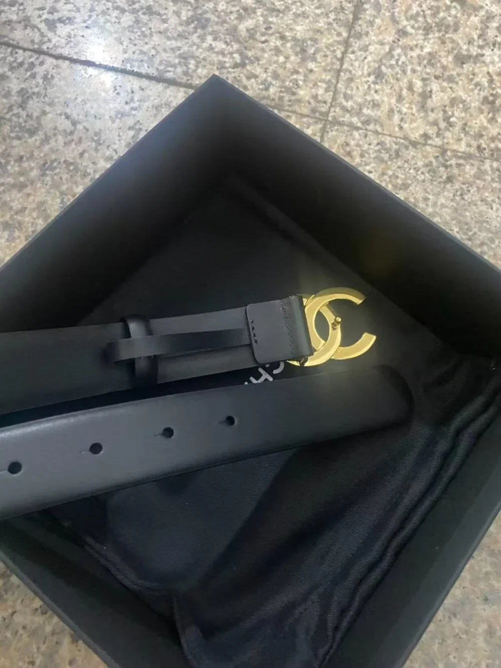 Chanel CC Logo Black Leather Belt Designer Belt 85cm